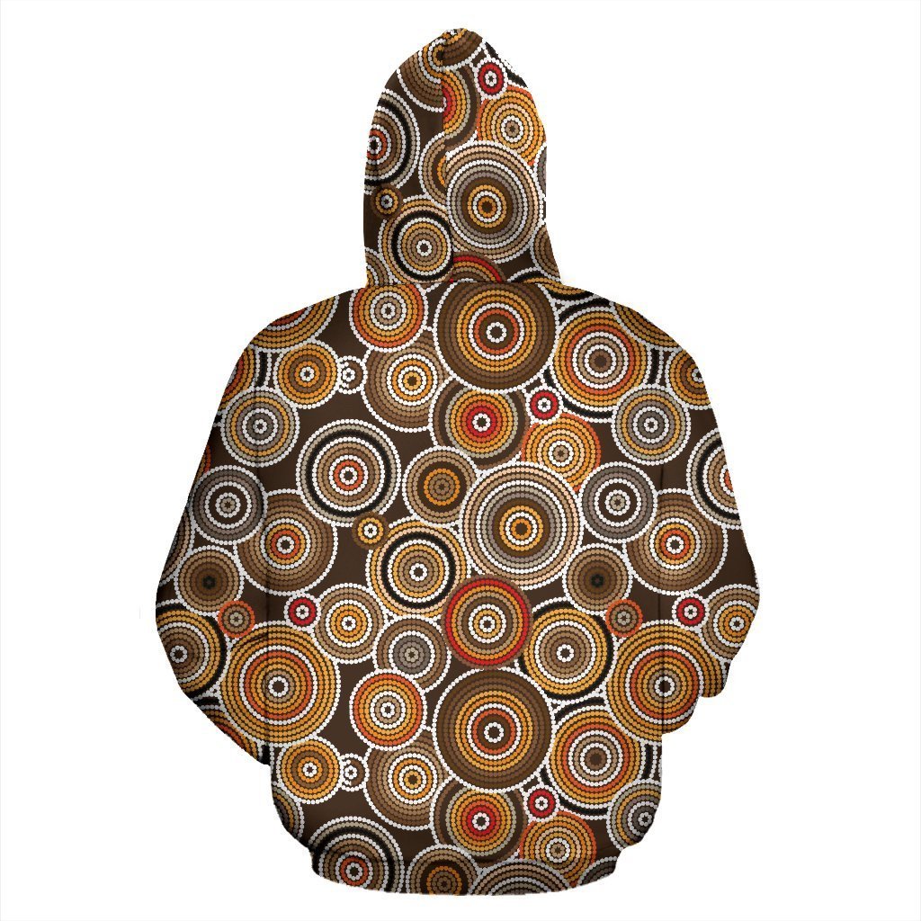 Aboriginal Pattern Brown All Over Hoodie NNK1441-Apparel-PL8386-Hoodie-S-Vibe Cosy™