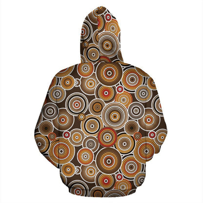 Aboriginal Pattern Brown All Over Hoodie NNK1441-Apparel-PL8386-Hoodie-S-Vibe Cosy™