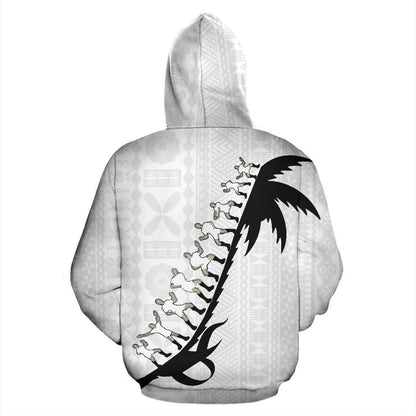 Fiji Cibi War Dance Hoodie White-Apparel-Khanh Arts-Hoodie-S-Vibe Cosy™