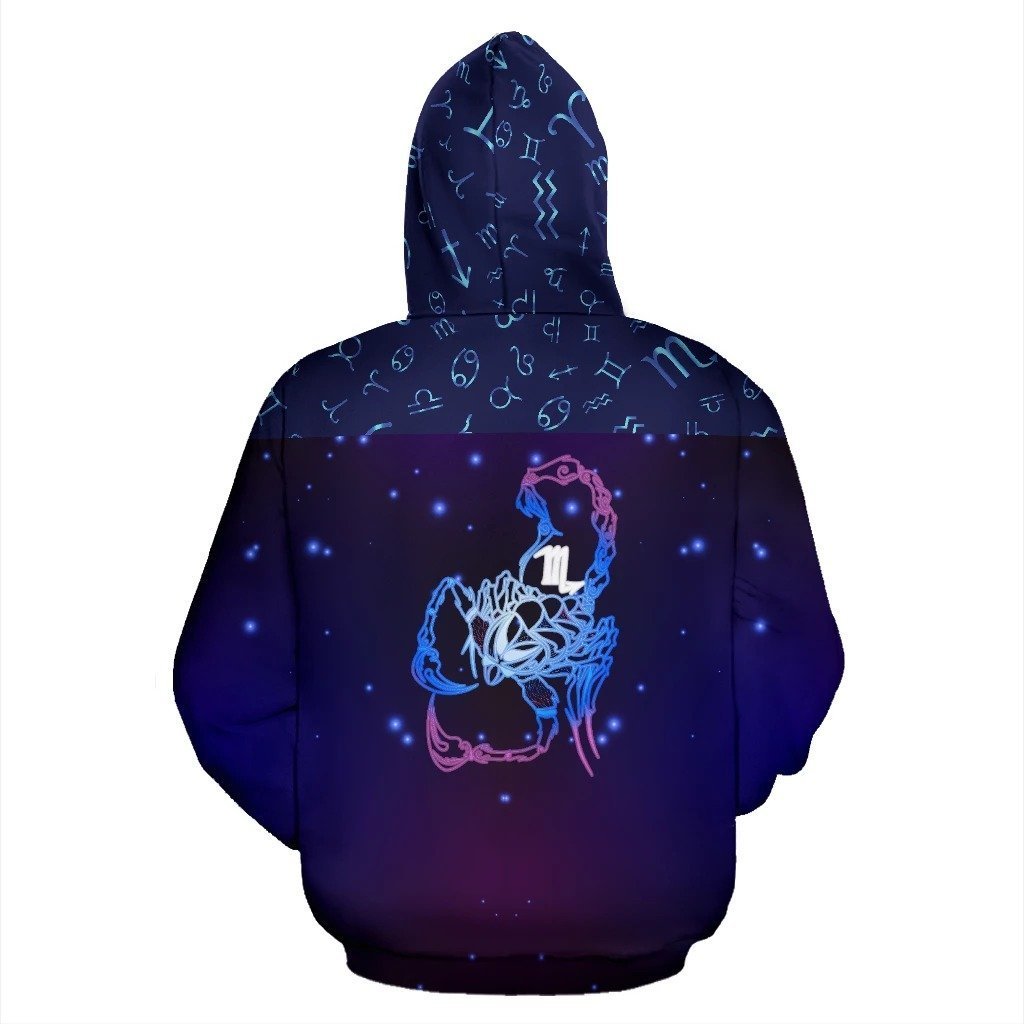Scorpio Zodiac All Over Hoodie NTH140847-Apparel-NTH-Hoodie-S-Vibe Cosy™