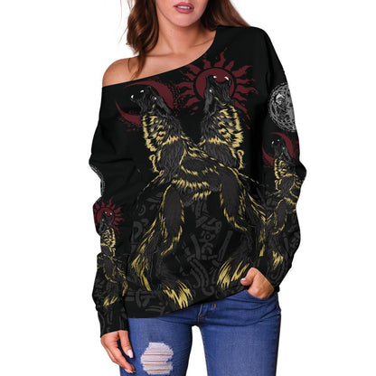 Vikings - The Wolves Skoll and Hati-Apparel-HP Arts-Hoodie-S-Vibe Cosy™
