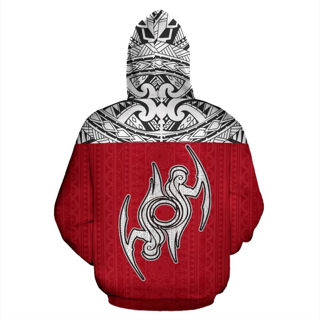 Gemini Zodiac - Poly All Over Hoodie Red Version NTH140823-Apparel-NTH-Hoodie-S-Vibe Cosy™