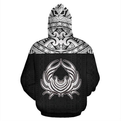 Cancer Zodiac - Poly All Over Hoodie Black Version NTH140849-Apparel-NTH-Hoodie-S-Vibe Cosy™