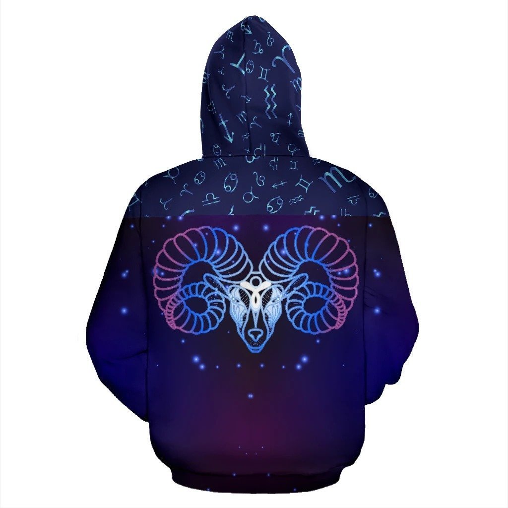 Aries Zodiac All Over Hoodie NTH140842-Apparel-NTH-Hoodie-S-Vibe Cosy™