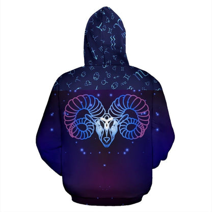 Aries Zodiac All Over Hoodie NTH140842-Apparel-NTH-Hoodie-S-Vibe Cosy™