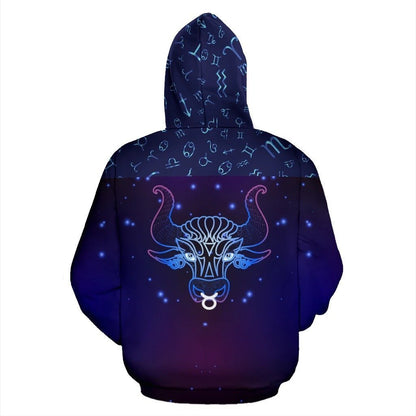 Taurus Zodiac All Over Hoodie NTH140832-Apparel-NTH-Hoodie-S-Vibe Cosy™