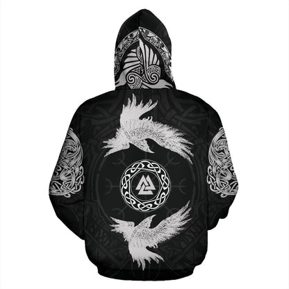 Viking Hoodie - Raven Norse-Apparel-HP Arts-Hoodie-S-Vibe Cosy™