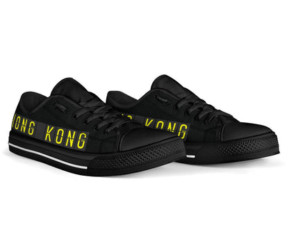 Airport Destinations HONG KONG (Black) - Low Top Canvas Shoes-Amaze Style™-Womens Low Top - Airport Destinations HONG KONG (Black) - Low Top Canvas Shoes-US5.5 (EU36)-Vibe Cosy™