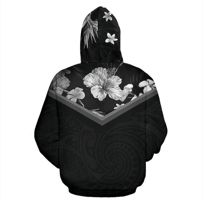 Hawaii Vintage Pattern Hoodie BMW Hisbiscus - AH - J9-ALL OVER PRINT ZIP HOODIES (P)-Phaethon-Zip-Up Hoodie-S-Vibe Cosy™