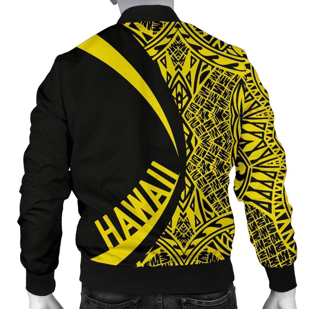 Hawaii Coat Of Arm Polynesian Men's Bomber Jacket-BOMBER JACKETS (P)-PL8386-Men's Bomber Jacket-S-White-Vibe Cosy™