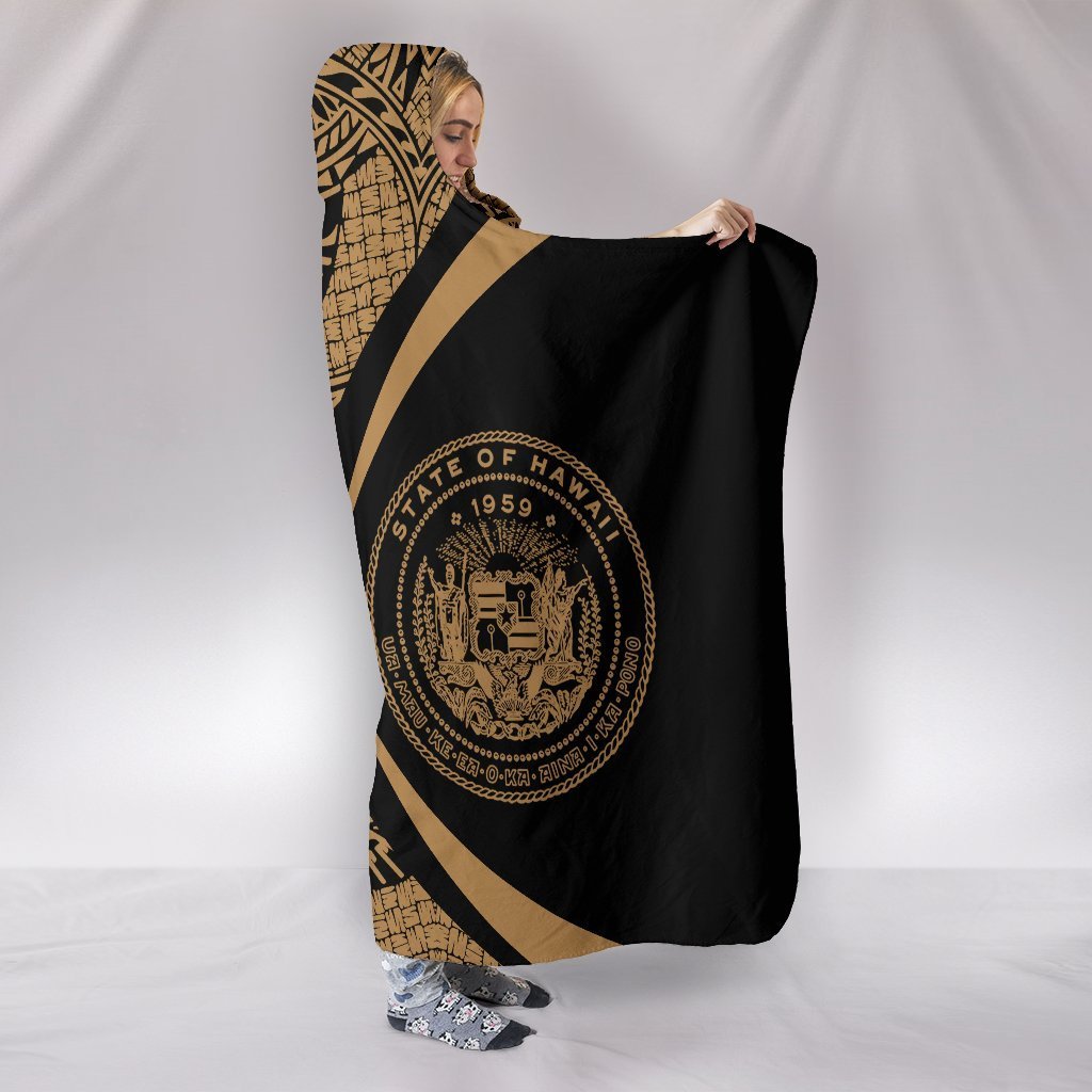 Hawaii Polynesian Hooded Blanket - Circle Style 06 J1-HOODED BLANKETS (P)-Alohawaii-Hooded Blanket-Youth 60"x45"-White-Vibe Cosy™