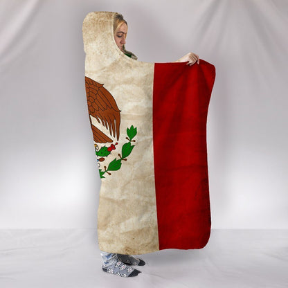 Custom Hoodie Blanket - Mexican Flag-6teenth World™-Hooded Blanket-Youth 60"x45"-Vibe Cosy™