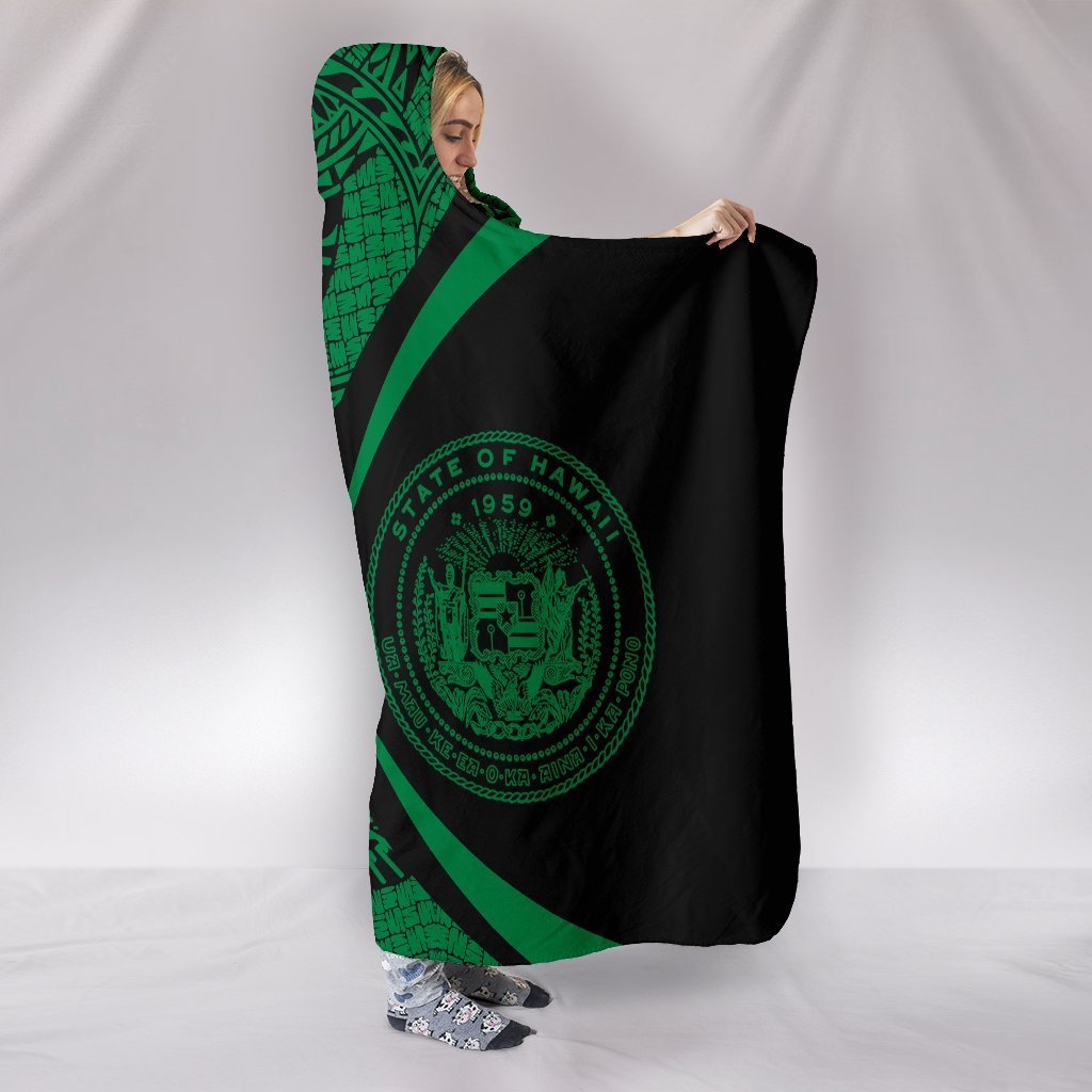 Hawaii Polynesian Hooded Blanket - Circle Style 05 J1-HOODED BLANKETS (P)-Alohawaii-Hooded Blanket-Youth 60"x45"-White-Vibe Cosy™