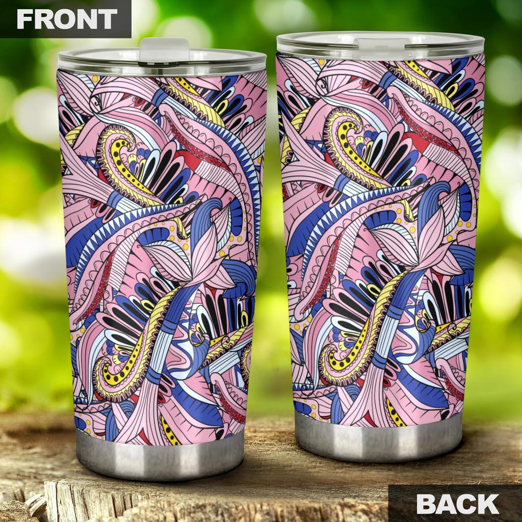 Funky Patterns in Pinks - Travel Tumbler-Amaze Style™-Tumbler - Funky Patterns in Pinks - Travel Tumbler-20oz Large-Vibe Cosy™