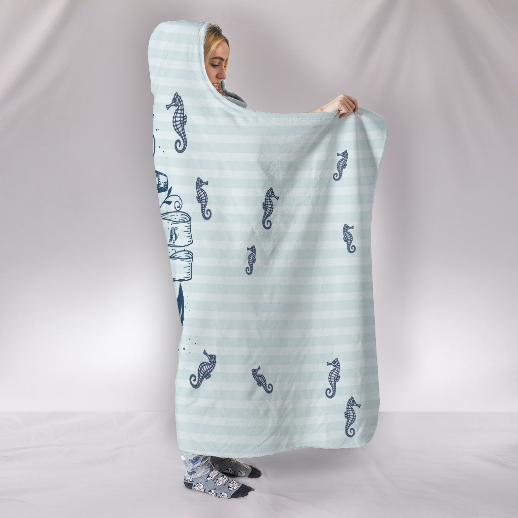 Custom Hoodie Blanket - Seahorse Sea-6teenth World™-Hooded Blanket-Youth 60"x45"-Vibe Cosy™