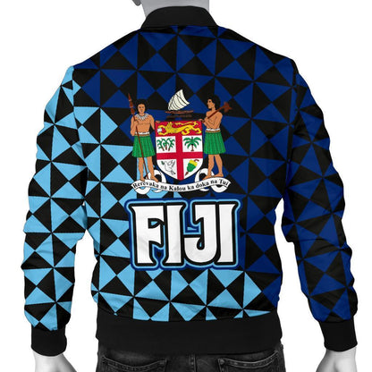 Fiji Polynesian Men Bomber Jacket Coat Of Arms-Khanh Arts-Men's Bomber Jacket-S-Vibe Cosy™