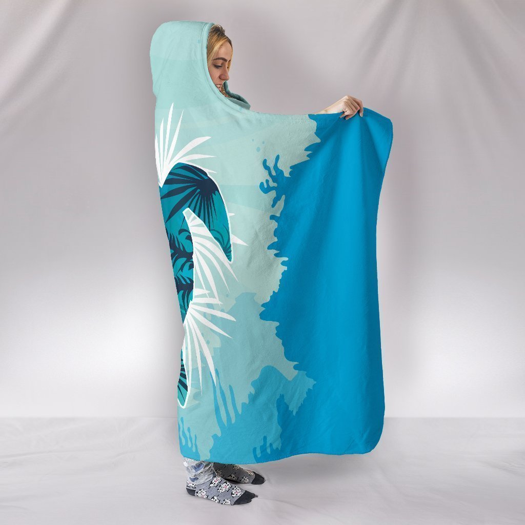 Custom Hoodie Blanket - Turtle Swimming-6teenth World™-Hooded Blanket-Youth 60"x45"-Vibe Cosy™