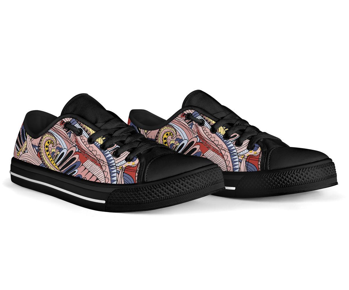Funky Patterns (Pink) - Low Top Canvas Shoes-Amaze Style™-Womens Low Top - Funky Patterns (Pink) - Low Top Canvas Shoes-US5.5 (EU36)-Vibe Cosy™