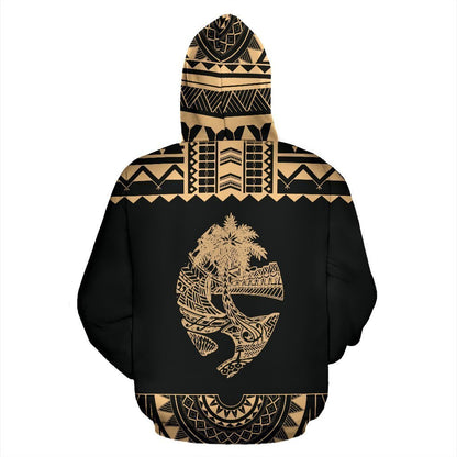 Guam All Over Zip-Up Hoodie - Polynesian Gold Version-ALL OVER PRINT ZIP-UP HOODIES-HP Arts-Zip-Up Hoodie-S-White-Vibe Cosy™