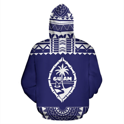 Guam All Over Hoodie - Polynesian Purple And White-ALL OVER PRINT HOODIES-HP Arts-Hoodie-S-Purple And White-Vibe Cosy™