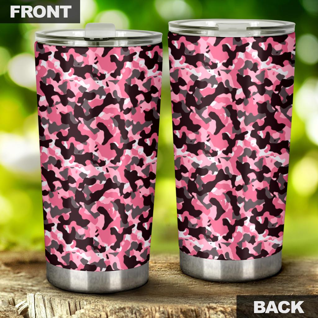 Tumbler Camouflage Pink-Amaze Style™-Tumbler - Tumbler Camouflage Pink-20oz Large-Vibe Cosy™