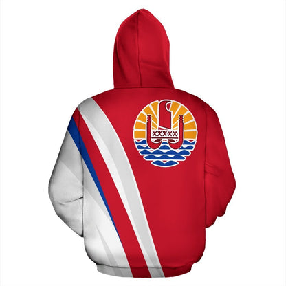 Tahiti Zip Up Hoodie Red K5-Apparel-Khanh Arts-Hoodie-S-Vibe Cosy™