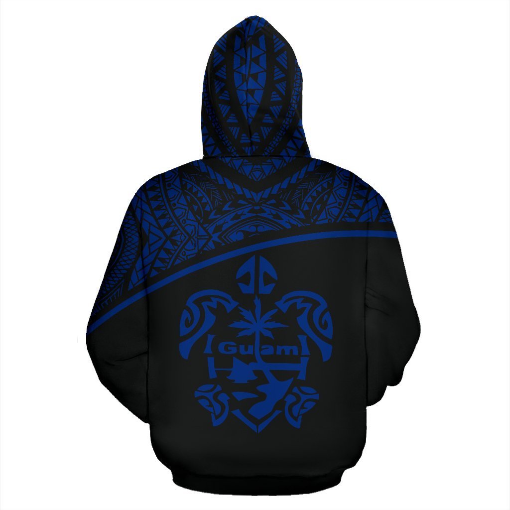 Guam All Over Zip-Up Hoodie - Micronesian Curve Blue Style-ALL OVER PRINT ZIP-UP HOODIES-HP Arts-Zip- Up Hoodie-S-Blue-Vibe Cosy™