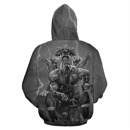 Odin Viking All Over Hoodie Bn10-ALL OVER PRINT HOODIES (P)-HP Arts-Hoodie-S-Gray-Vibe Cosy™