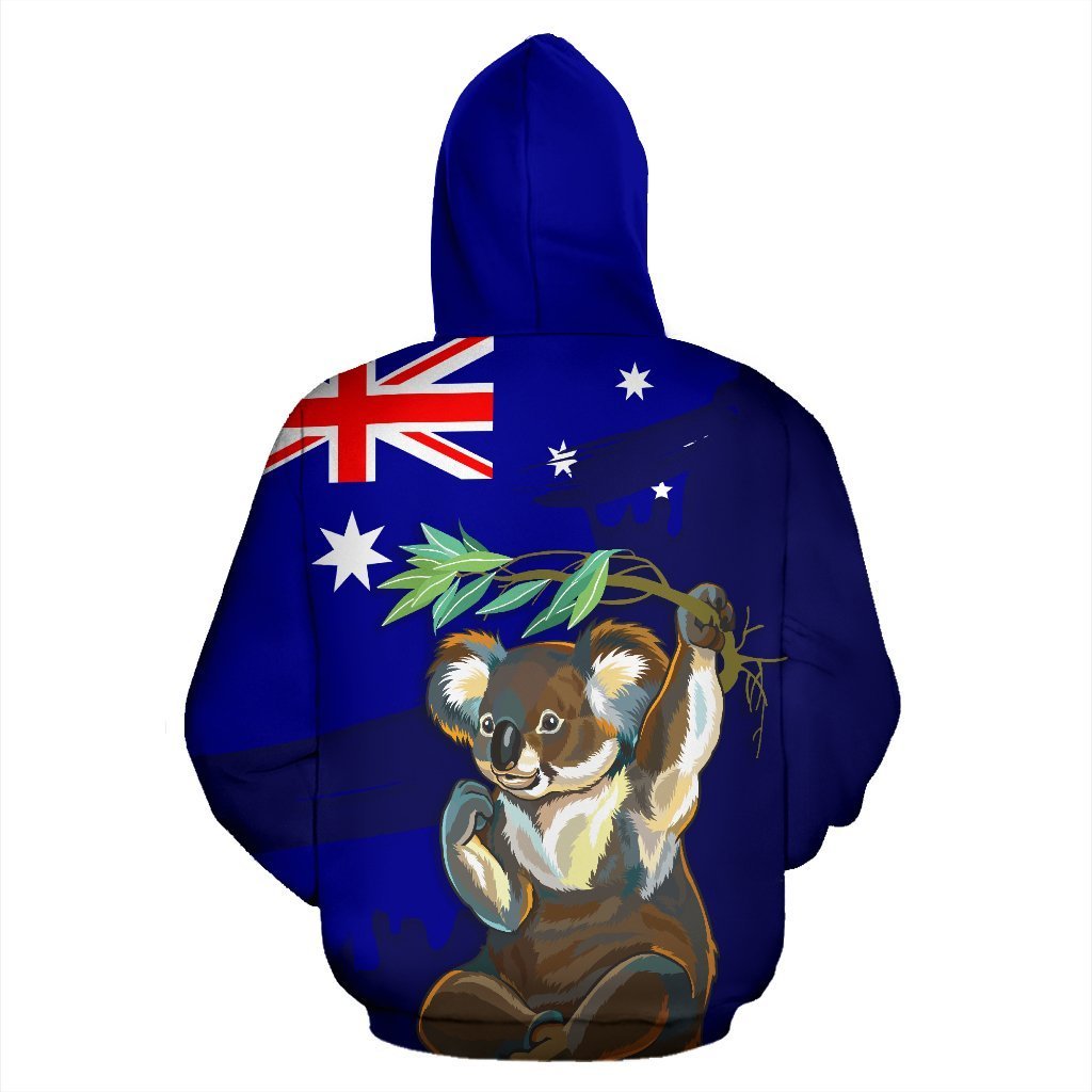 Australia Koala All Over Hoodie 02 JT6-ALL OVER PRINT HOODIES (P)-HP Arts-Hoodie-S-Black-Vibe Cosy™