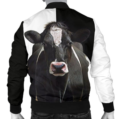 Men's Bomber Jacket - Dairy Cow-Apparel-HP Arts-S-Vibe Cosy™