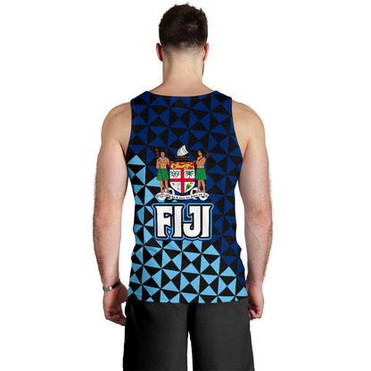 Fiji Polynesian Men's Tank Top Coat Of Arms-MEN'S TANK TOPS-Khanh Arts-Men's Tank Top - Fiji-S-Vibe Cosy™