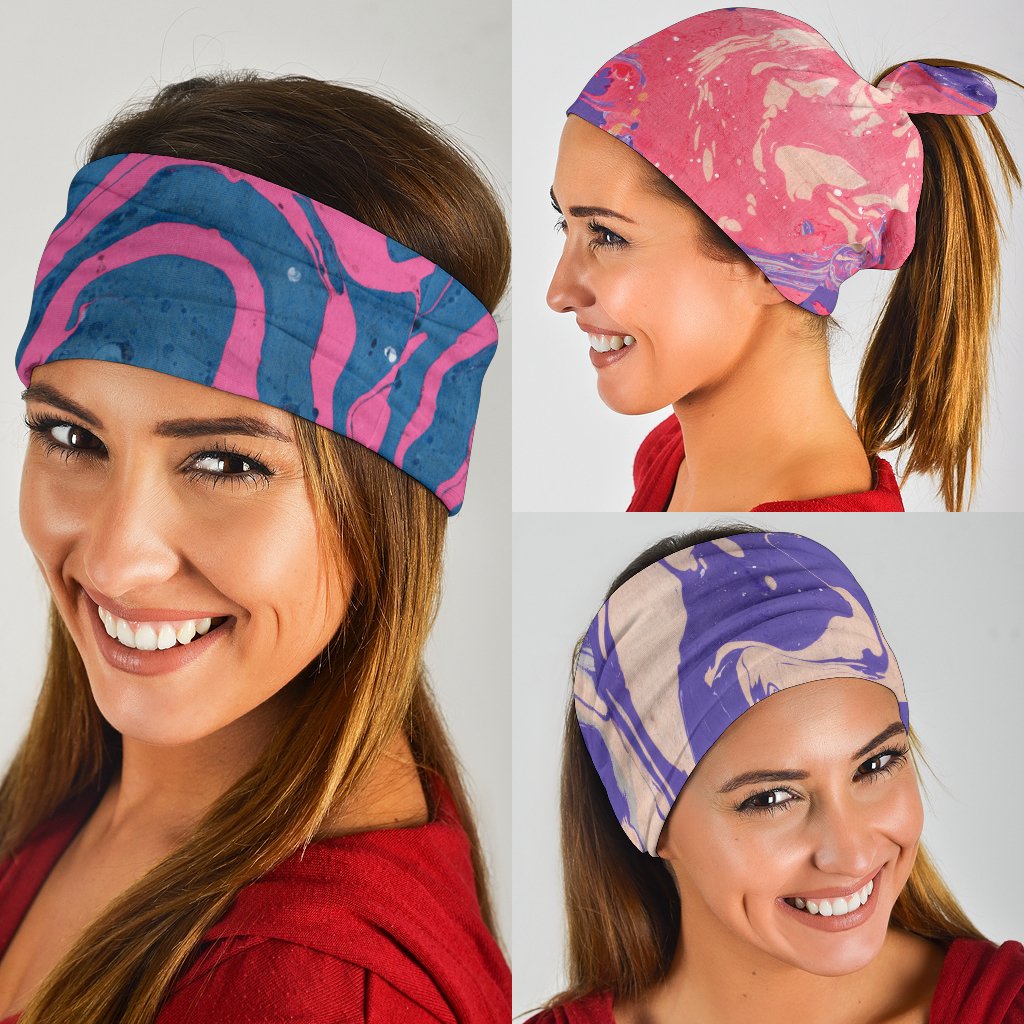 Marble Swirls Set 3 - Bandana 3 Pack-Amaze Style™-Marble Swirls Set 3 - Bandana 3 Pack-Vibe Cosy™
