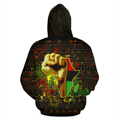 African Hoodie - Africa Black Power All Over Hoodie-ALL OVER PRINT HOODIES-HPArt-Men-S-Black-Vibe Cosy™
