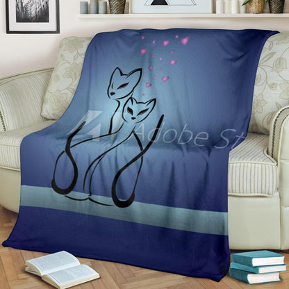 gatti e cuore-Amaze Style™-Premium Blanketgatti e cuore-Youth (56 x 43 inches / 140 x 110 cm)-Vibe Cosy™