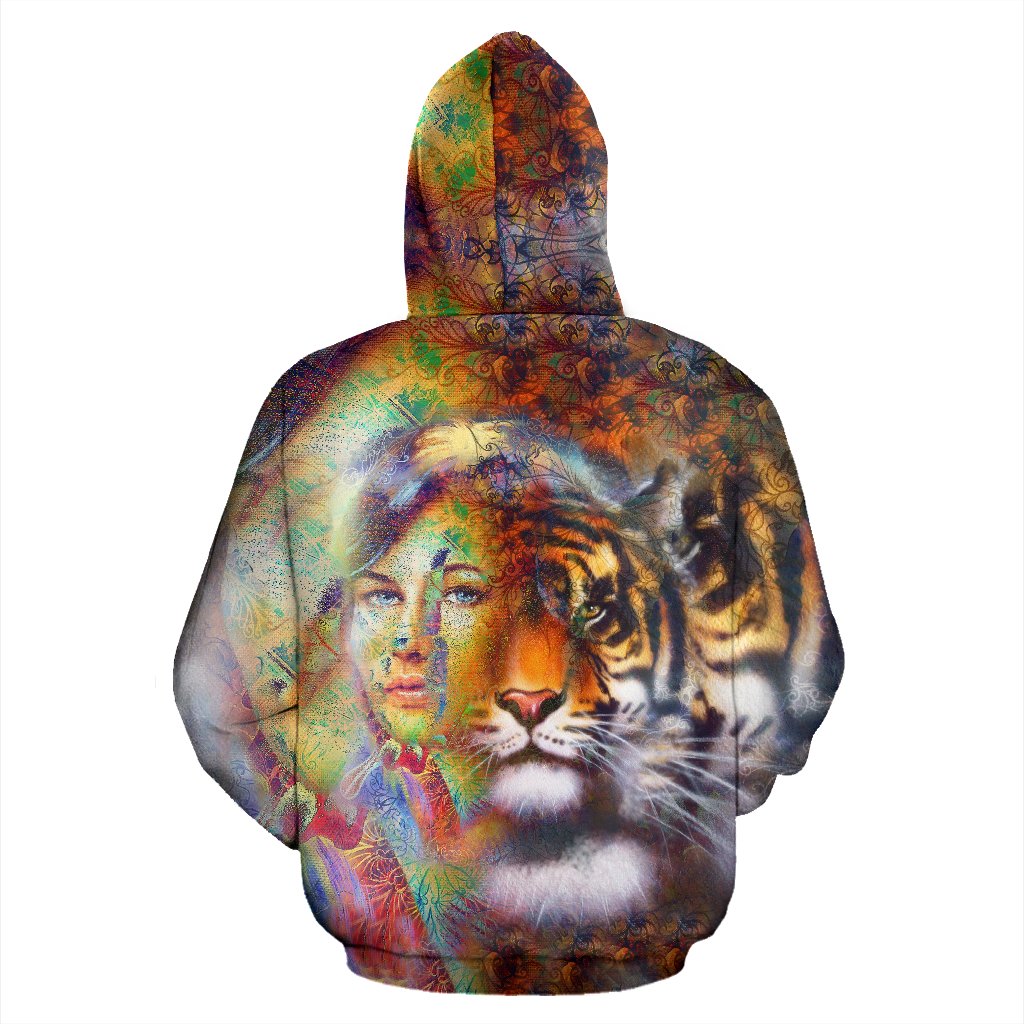 Donna Tigre Zip-Amaze Style™-Men's Zip-Up HoodieDonna Tigre Zip-S-Vibe Cosy™