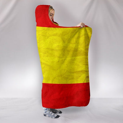 Custom Hoodie Blanket - Spanish Flag-6teenth World™-Hooded Blanket-Youth 60"x45"-Vibe Cosy™