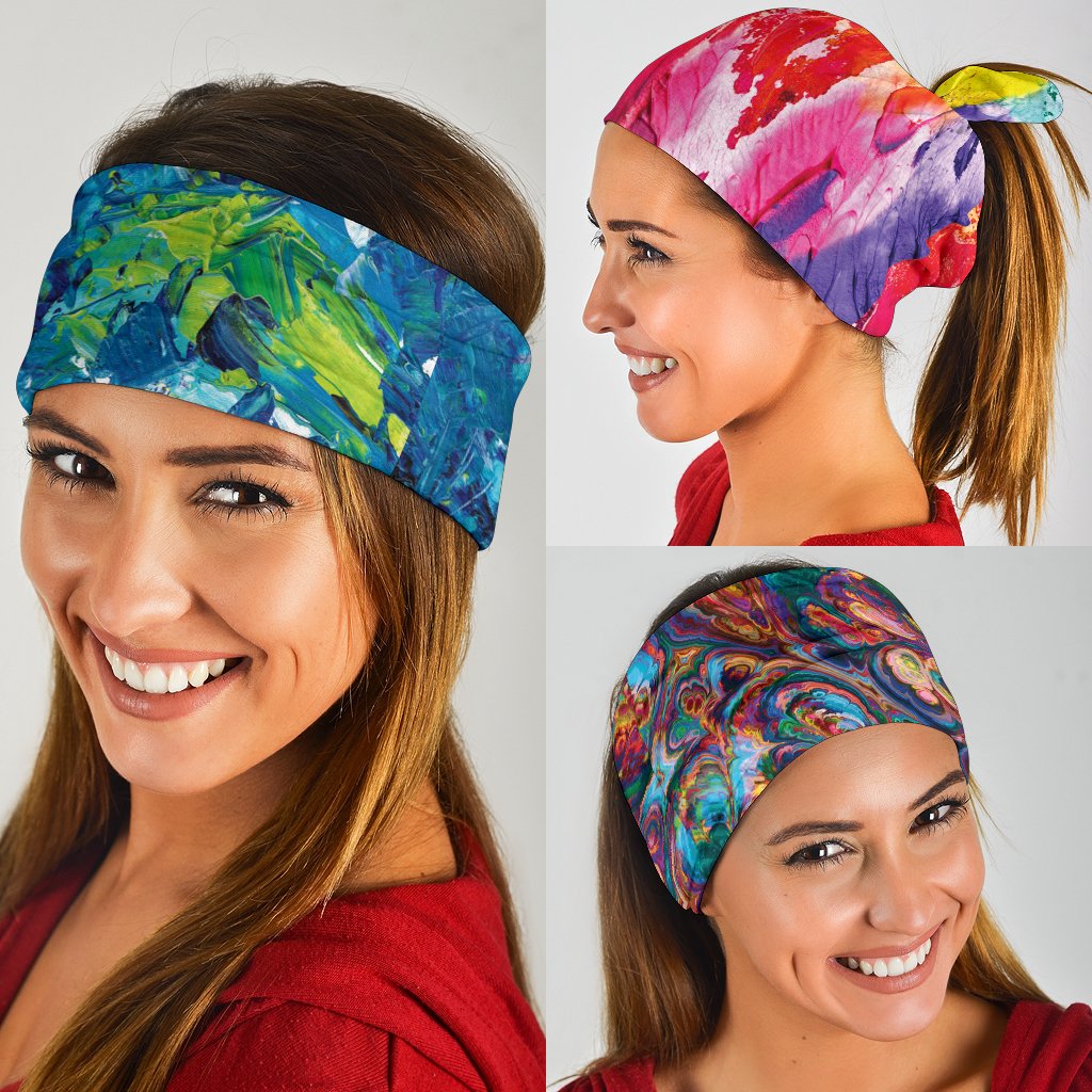 Abstract Oil Paintings Set - Bandana 3 Pack-Amaze Style™-Abstract Oil Paintings Set - Bandana 3 Pack-Vibe Cosy™