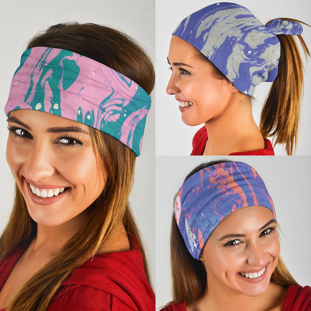 Marble Swirls Set 2 - Bandana 3 Pack-Amaze Style™-Marble Swirls Set 2 - Bandana 3 Pack-Vibe Cosy™