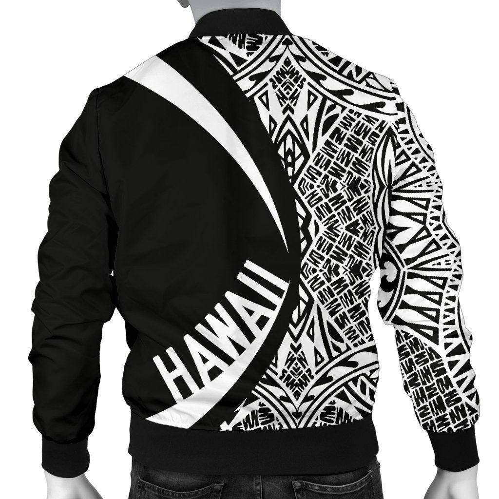 Hawaii Coat Of Arm Polynesian Men's Bomber Jacket - PL-BOMBER JACKETS (P)-PL8386-Men's Bomber Jacket-S-White-Vibe Cosy™
