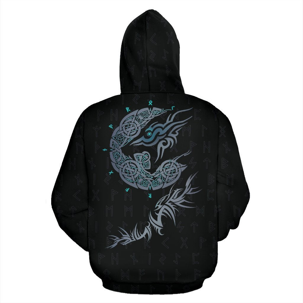 Viking Fenrir Wolf Zip-Up Hoodie-ALL OVER PRINT ZIP HOODIES (P)-HP Arts-Zip-Up Hoodie-S-Black-Vibe Cosy™