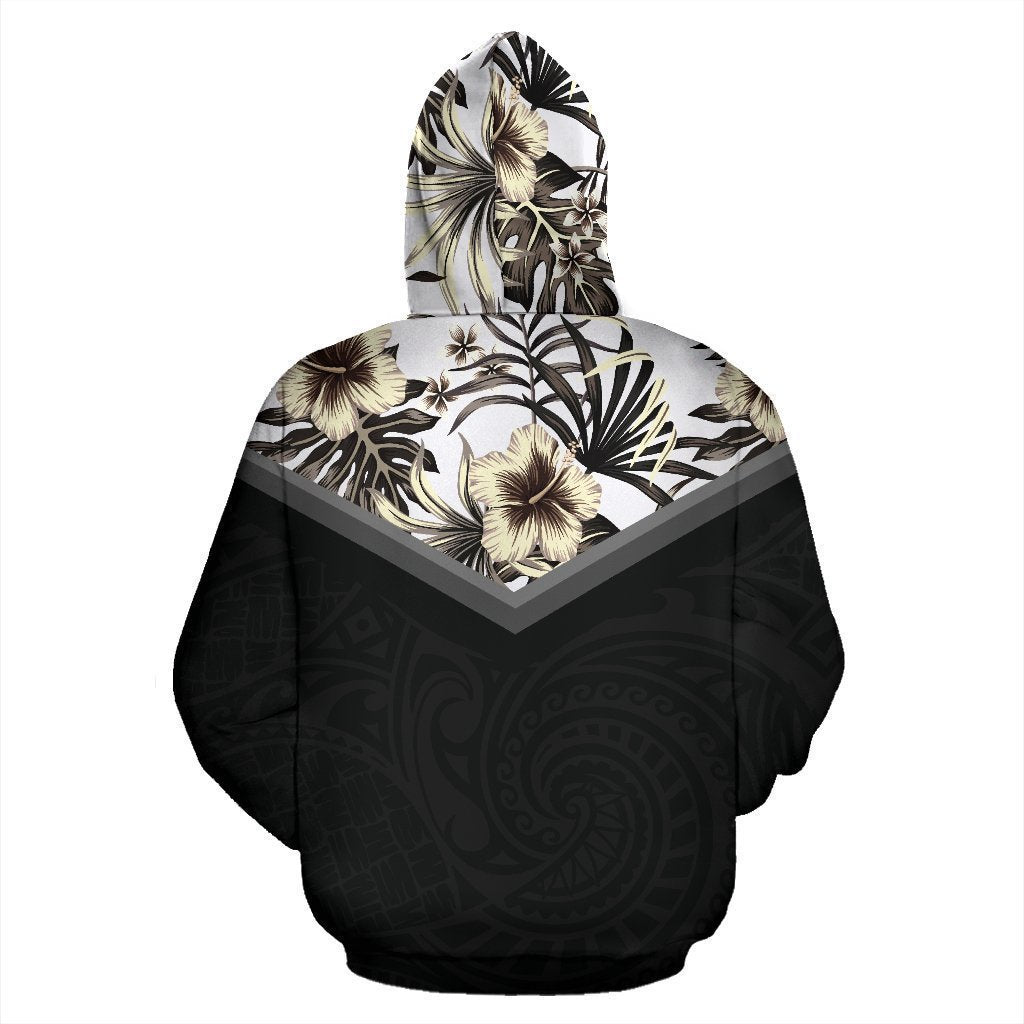 Hawaii Vintage Pattern Hoodie Yellow Old Color Hibiscus - AH - J9-ALL OVER PRINT ZIP HOODIES (P)-Phaethon-Zip-Up Hoodie-S-Vibe Cosy™