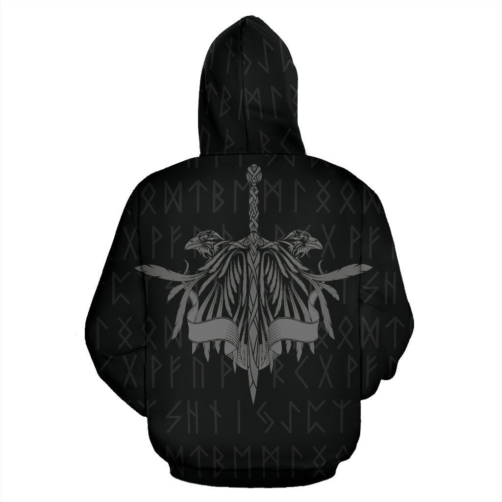 Viking Ravens - God's Guardian Hoodie-ALL OVER PRINT HOODIES (P)-HP Arts-Hoodie-S-Vibe Cosy™