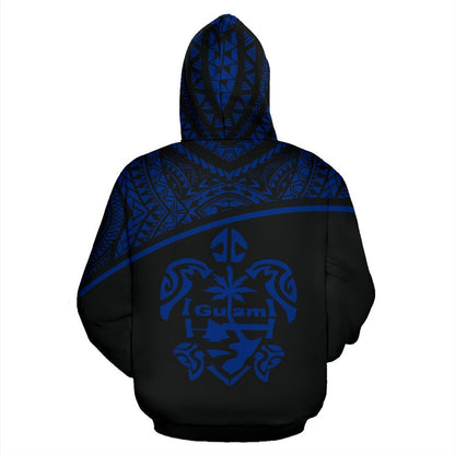 Guam All Over Hoodie - Micronesian Curve Blue Style-ALL OVER PRINT HOODIES-HP Arts-Hoodie-S-Blue-Vibe Cosy™