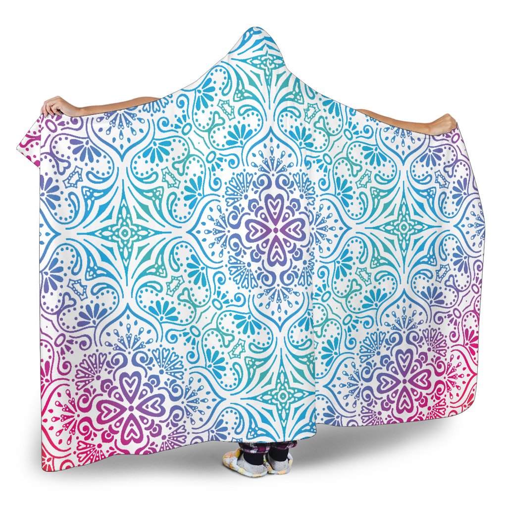 Bohemian Rainbow (White) - Hooded Blankets-Amaze Style™-Hooded BlanketBohemian Rainbow (White) - Hooded Blankets-Youth 60"x45"-Vibe Cosy™