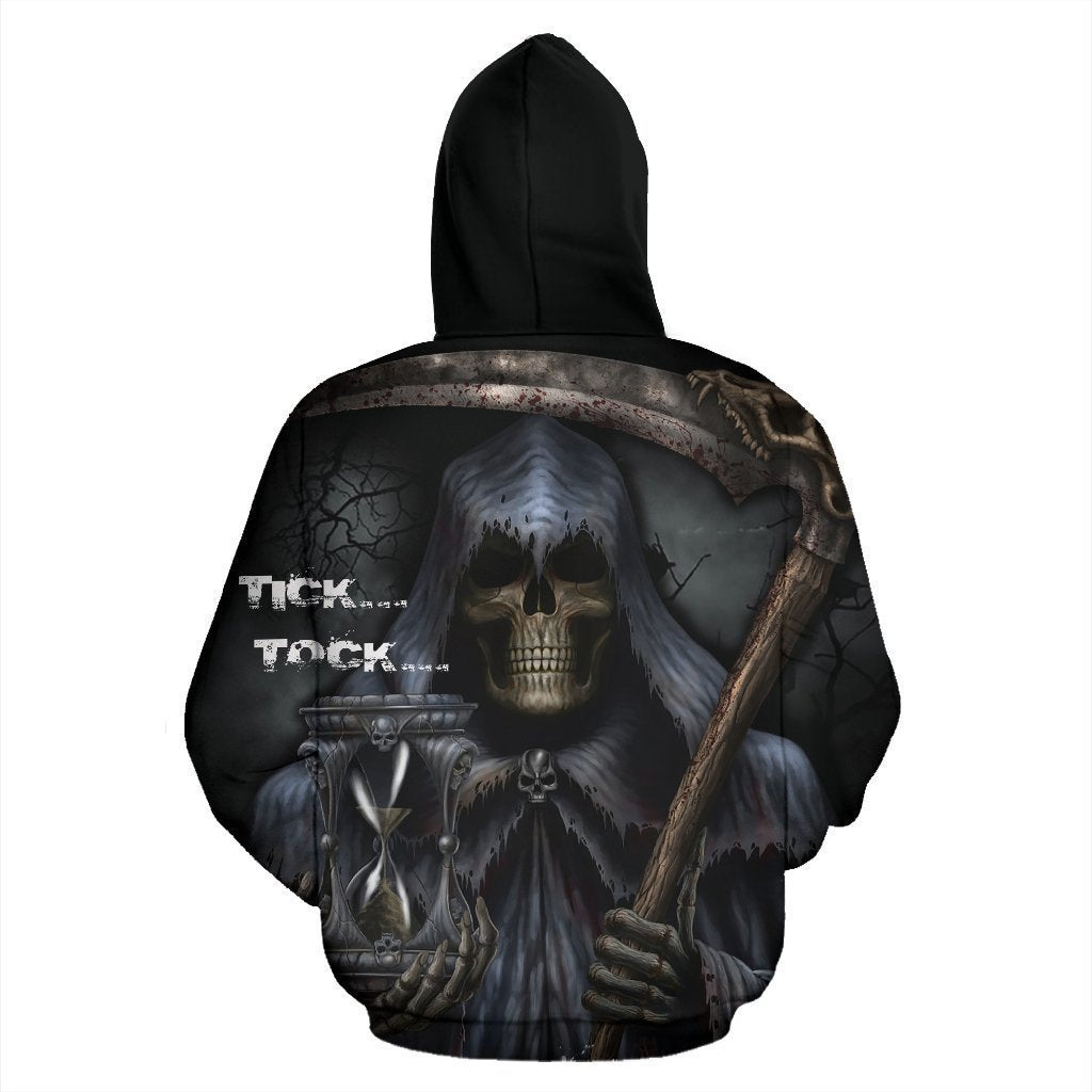 Your time is up all over zip-up hoodie-6teenth Outlet-Men's Zip-Up Hoodie - Your time is up all over zip-up hoodie-S-Vibe Cosy™