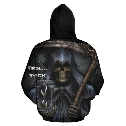Your time is up all over zip-up hoodie-6teenth Outlet-Men's Zip-Up Hoodie - Your time is up all over zip-up hoodie-S-Vibe Cosy™