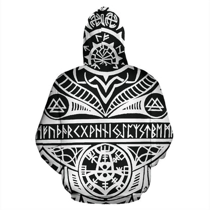 Viking Tattoos™ All Over Hoodie White K4-ALL OVER PRINT HOODIES (P)-HP Arts-Hoodie-S-White-Vibe Cosy™