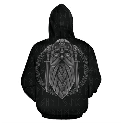 Odin - God Of Viking Hoodie-ALL OVER PRINT HOODIES (P)-HP Arts-Hoodie-S-Black-Vibe Cosy™