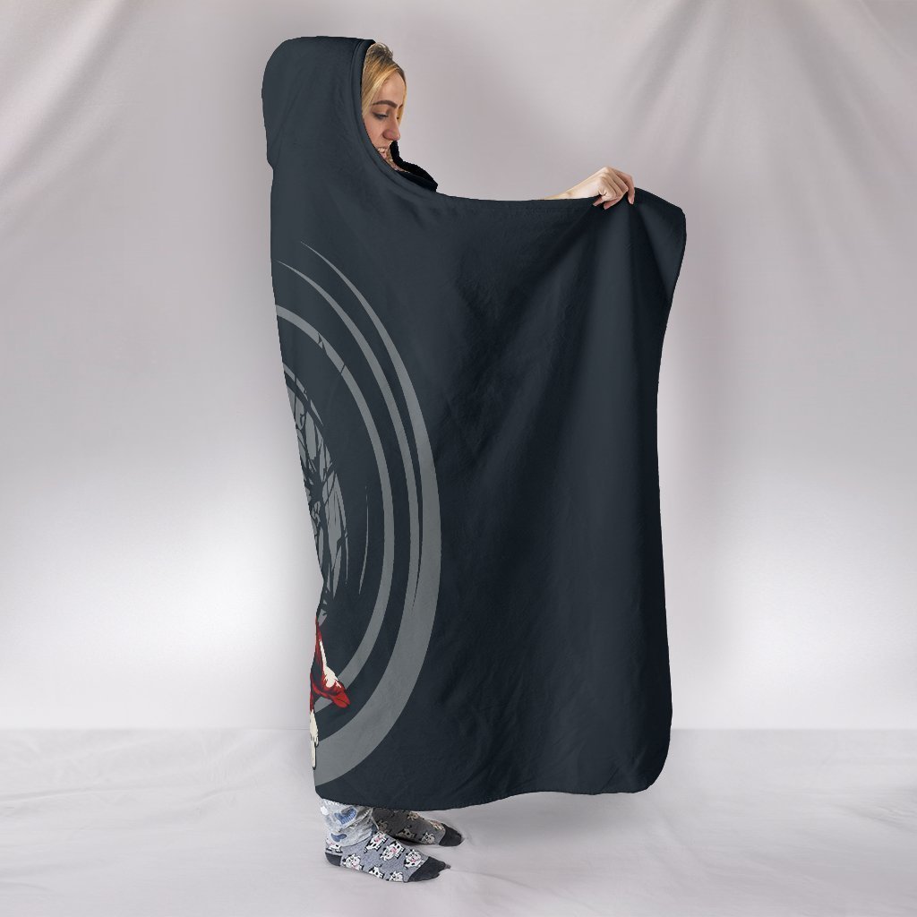 Custom Hoodie Blanket _ Bloody Owl-6teenth World™-Hooded Blanket-Youth 60"x45"-Vibe Cosy™