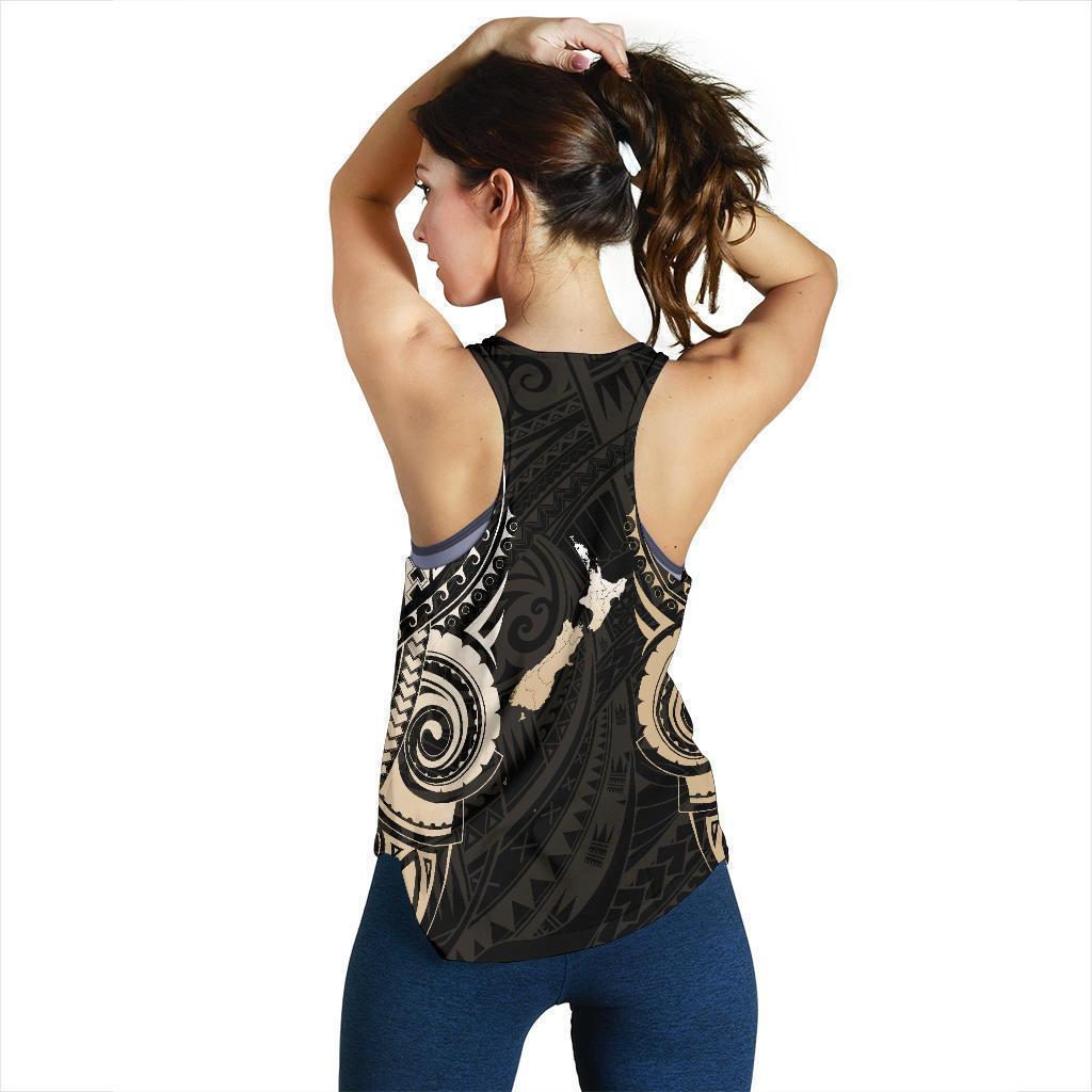 Maori Tattoo with Map New Zealand Women's Racerback Tank K4-WOMENS RACERBACK TANK-HD09-Racerback Tank Top - .-XS-Vibe Cosy™